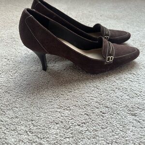 Cole Haan Dark Brown Suede Heels